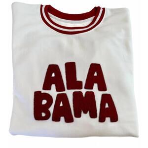 NEW ELLSWORTH + IVEY women's alabama sweatshirt in ivory/crimson